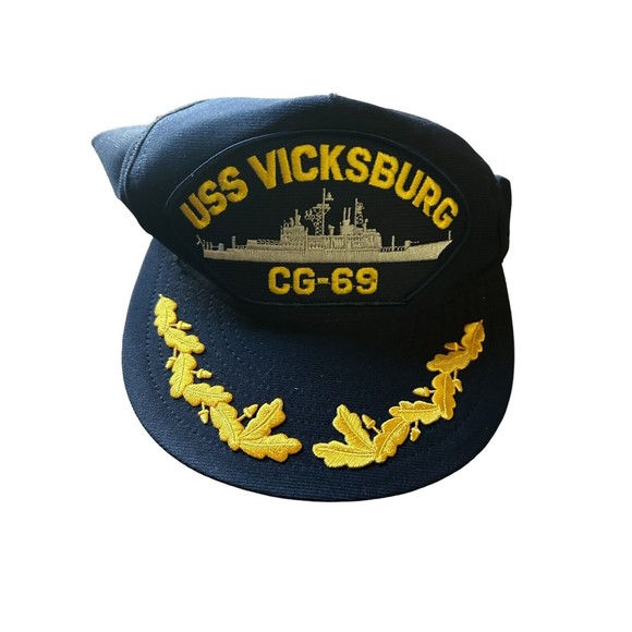 USS Vicksburg CG-69 Embroidered Eagle Crest Snapback Hat Baseball Cap - Picture 1 of 4